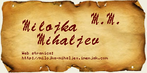 Milojka Mihaljev vizit kartica